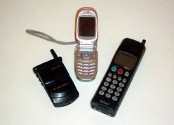 Mobile phones from various years