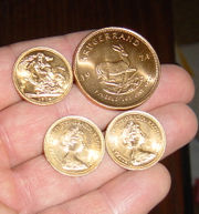 Gold sovereigns and a Krugerrand