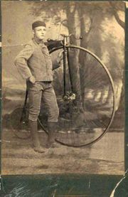 Penny Farthing with rider.