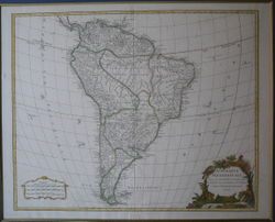 Map of South America. (1750) Geograph: Robert de Vaugondy.