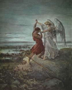 Jacob Wrestling with the Angel - Gustave Doré, (1855)