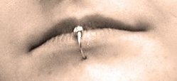 An example of a labret piercing.