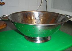 A typical household colander