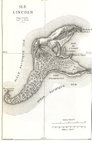 Map of "Lincoln Island" from The Mysterious Island.