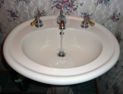 A generic bathroom sink.