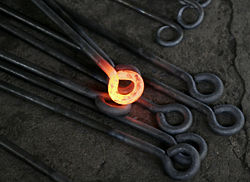 Hot metal work from a blacksmith.
