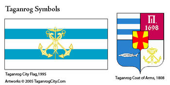 Taganrog city flag and coat of arms