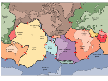 The tectonic plates of the world were mapped in the second half of the 20th century.