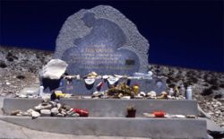 Memorial monument of Tom Simpson at the Mont Ventoux.