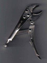 Lock jaw pliers, also called vise grip or "mole grips". NOTE: Vise-Grip is a trade name of IRWIN Industrial Tools pliers