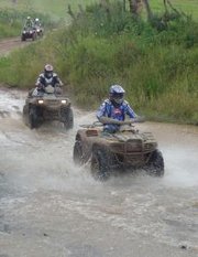 A group of “quad bike” all terrain vehicles