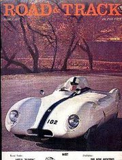 Cover of Road & Track magazine, showing Lotus Eleven Mk XI