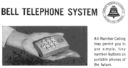 Mock-up of the "portable phone of the future", from a mid-60s Bell System advertisement, shows a device not too different from today's mobile telephones.