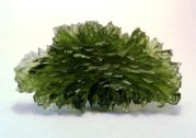 Moldavite, a natural glass formed by meteorite impact, from Besednice, Bohemia