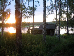 Finnish Savusauna by the lake