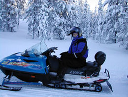 Snowmobile with a single rider